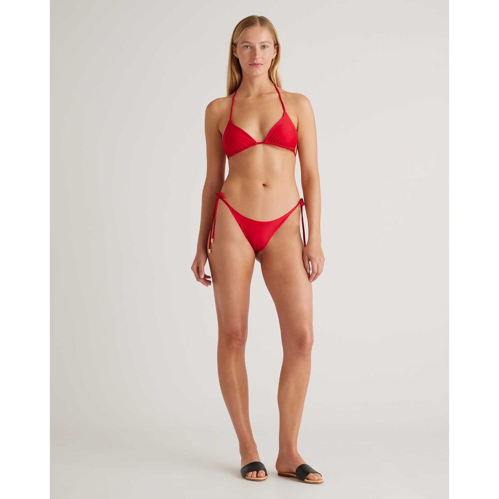 Quince Italian Full Coverage Triangle Bikini Top Cherry‎ Red NEW Womens Small